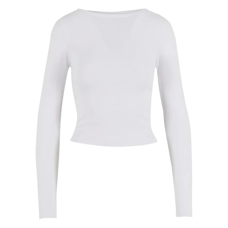 Image of Urban Classics Womens long sleeve T-Shirt Urban Classics Ruffled Super Slim (x2) Blanc Female 4XL