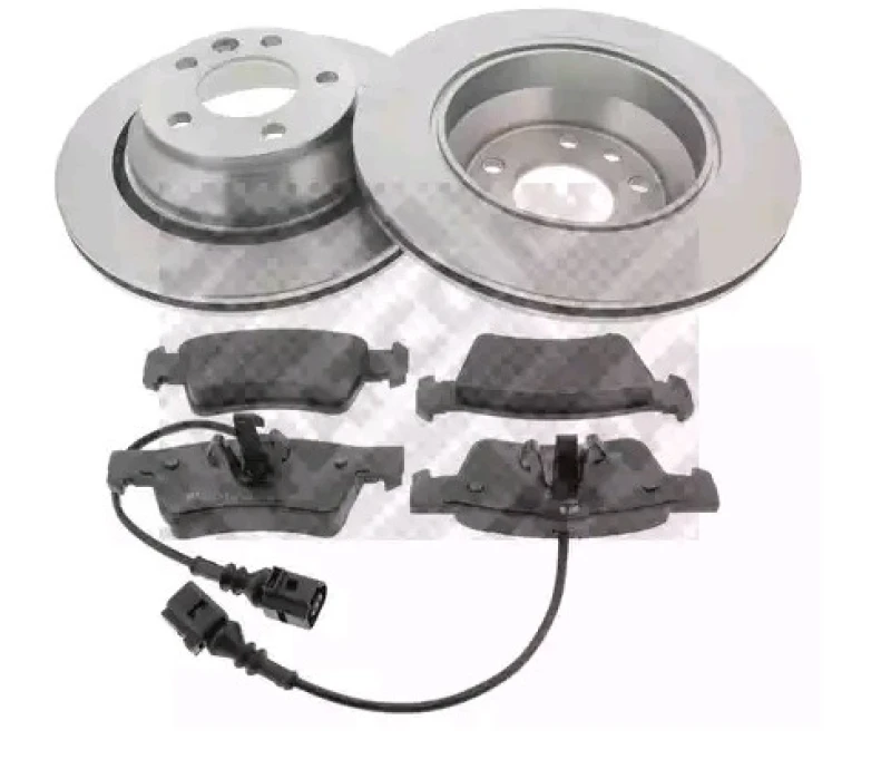Image of MAPCO 47986HPS Brake disc and pads set Rear Axle, Brake Disc Type: Vented, incl. wear warning contact, with anti-squeak plate Brake Set,disc brakes (