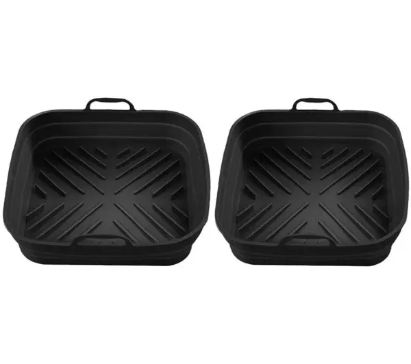 image of TOWER Square Foldable Trays - Set of 2, Black