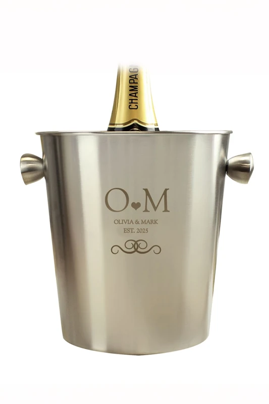 Image of Personalised Monogram Ice Bucket Silver