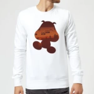 Image of Nintendo Super Mario Goomba Silhouette Sweatshirt - White - L