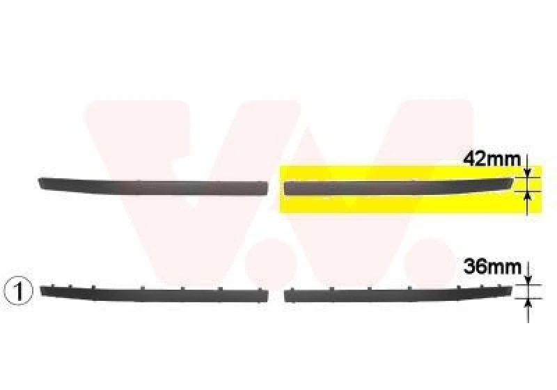 Image of VAN WEZEL Bumper moulding VAN WEZEL 0639583