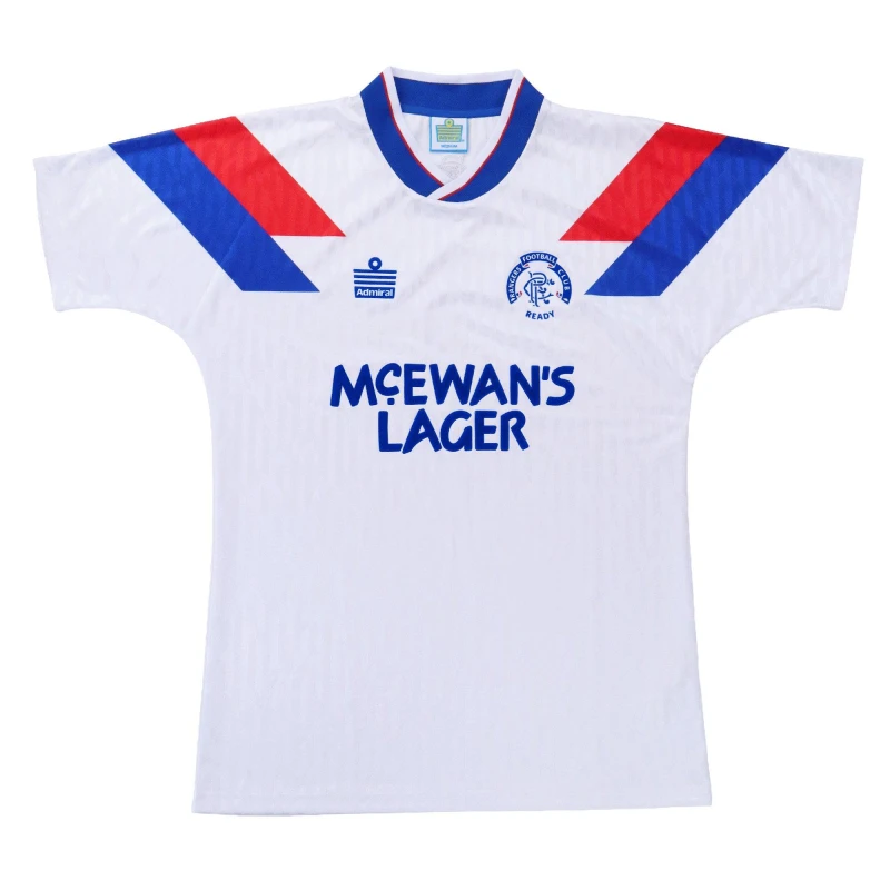 Image of Team Mens Team Rangers Retro Away Shirt 90/92 White/Blue male Medium