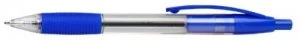 Image of Value Retractable Ball Pen Rubber Grip 0.7mm Blue (PK10)