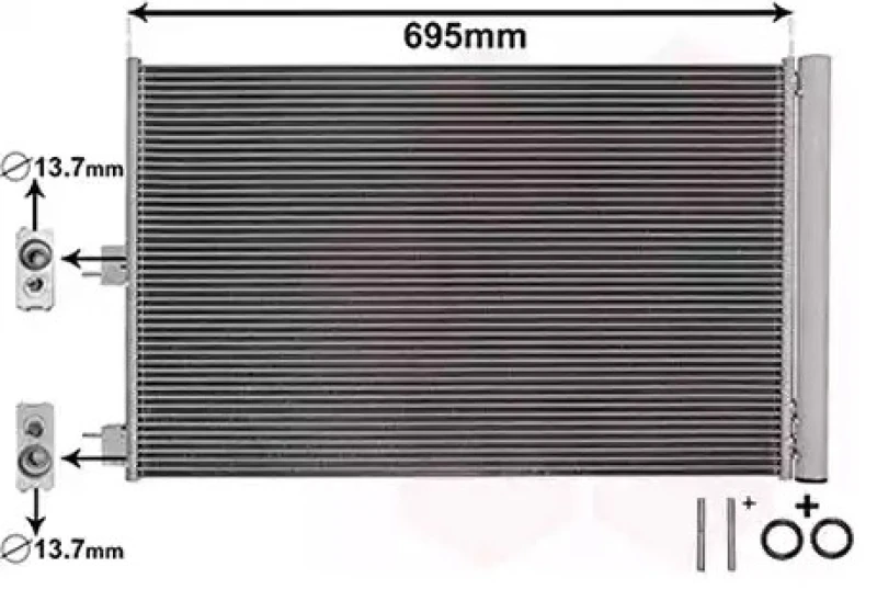 Image of VAN WEZEL 30015705 Condenser *** IR PLUS ***, with dryer Condenser,air conditioning (448)
