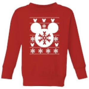 Image of Disney Snowflake Silhouette Kids Christmas Sweatshirt - Red - 9-10 Years