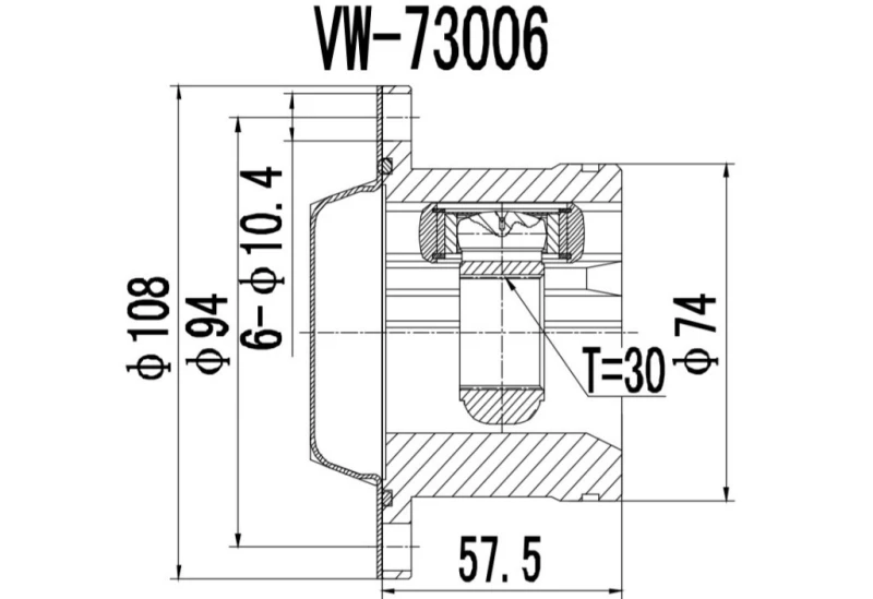 Image of PROCARO 77-VW-650 CV Joint Front Joint Kit,drive shaft (5)