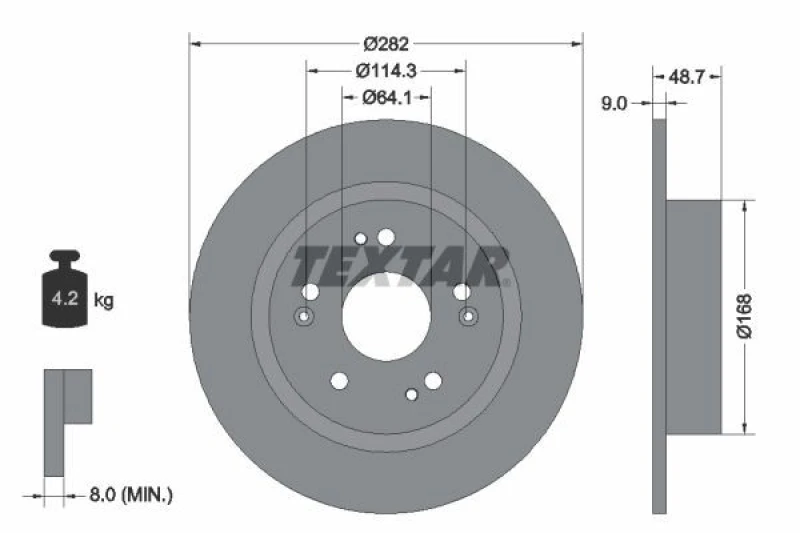 Image of Brake disc TEXTAR 92301603