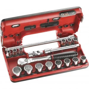 Image of Facom 17 Piece 3/8" Drive Bi Hex Socket Set Metric in Detection Box 3/8"