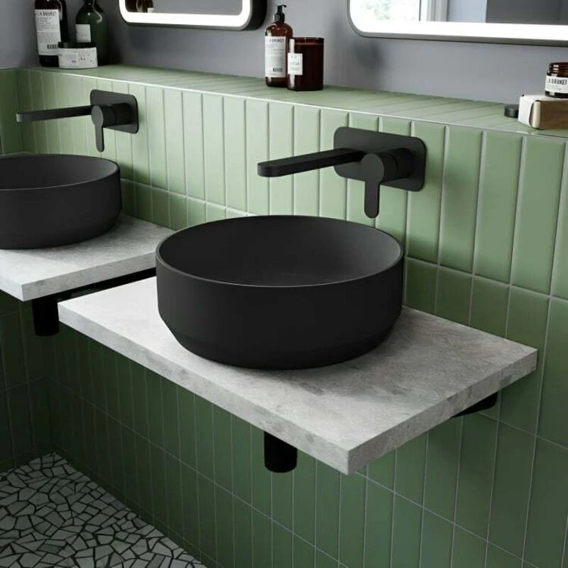 Image of NUIE Nuie Luxe Matt Black 350mm Round Countertop Basin - NBV462 NBV462