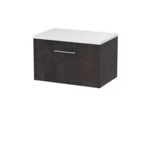 Hudson Reed Juno 600mm Wall Hung 1 Drawer Vanity & Sparkling White Worktop - Metallic Slate