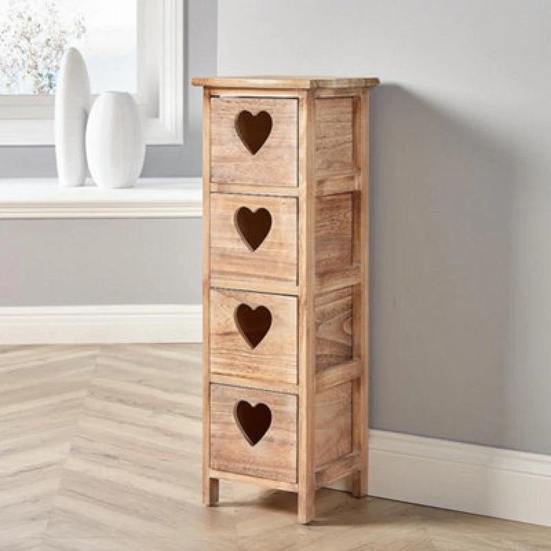 Image of Home Source Hartsmere 4 Drawer Storage Unit Natural unisex