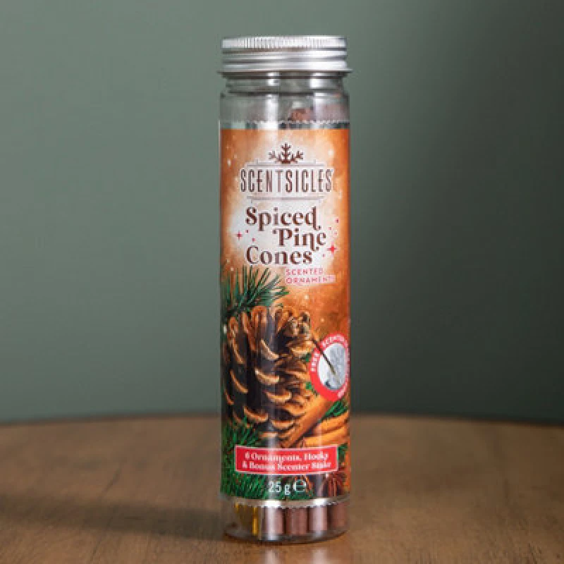 Image of Samuel Alexander Spiced Pine Cones 6 Scentsicles Scented Hanging Ornaments Sticks