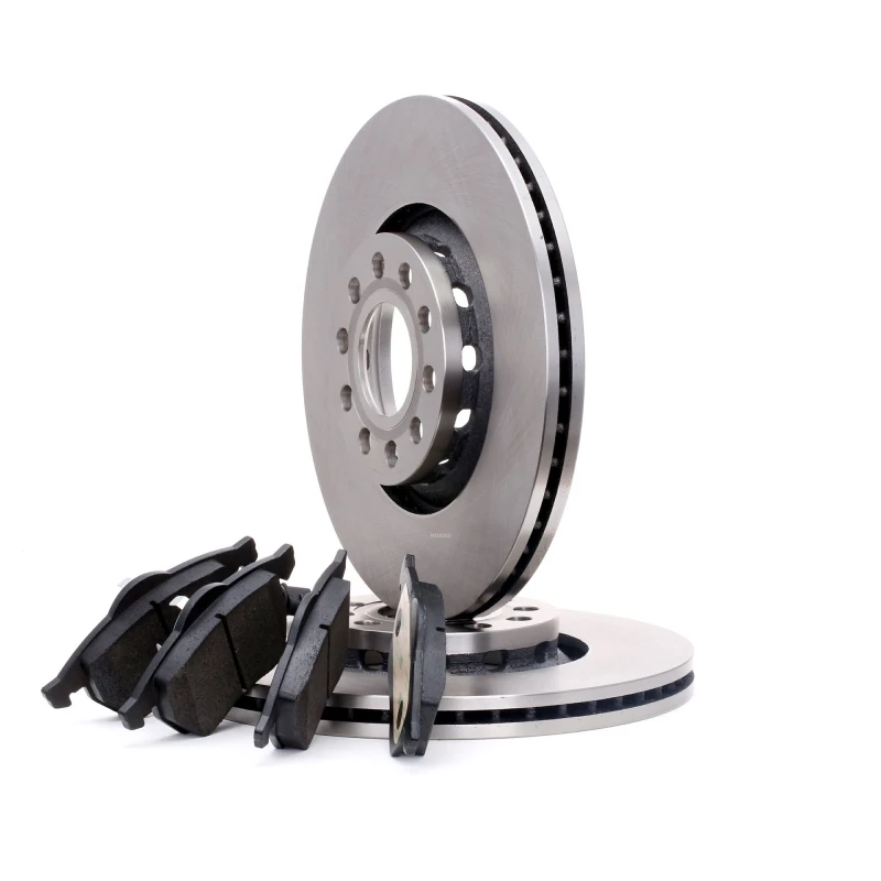 Image of RIDEX 3405B0070 Brake disc and pads set Front Axle, Brake Disc Type: Vented, incl. wear warning contact, with anti-squeak plate Brake Set,disc brakes