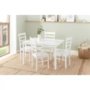 image of Cottesmore Rectangle Dining Set with 4 Upton Chairs White - White