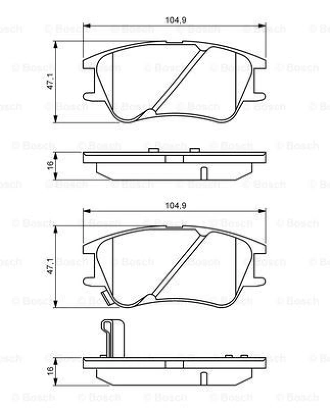 Image of Brake pad set Bosch 0 986 494 155