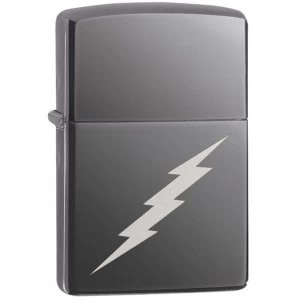 Image of Zippo Lightning Bolt Design Black Ice Windproof Lighter