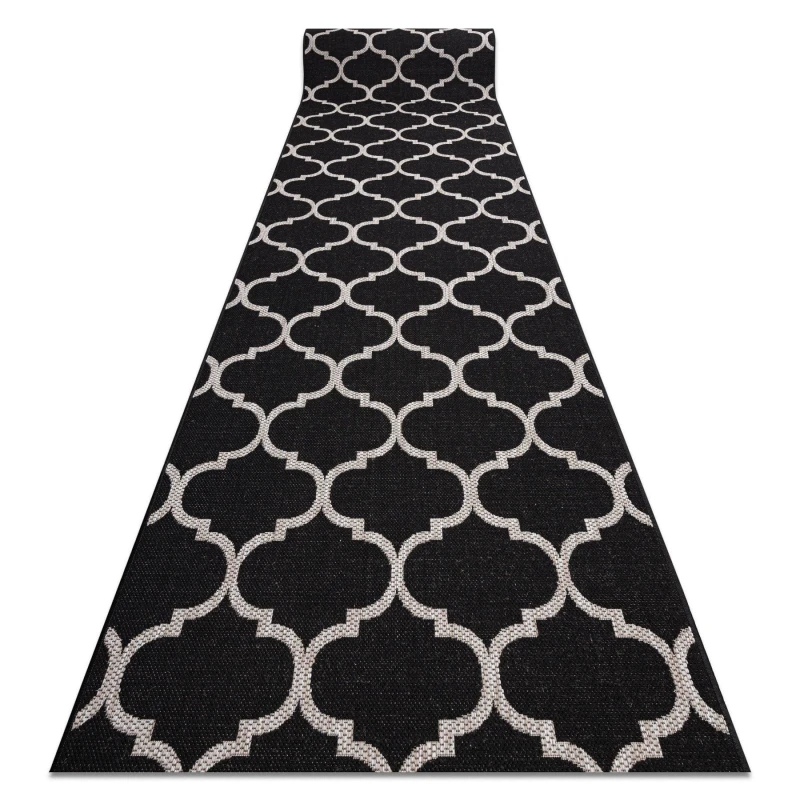 Image of RugsX Sizal Floorlux Runner in Black Size: 100cm x 170cm Black Unisex 100cm x 170 cm