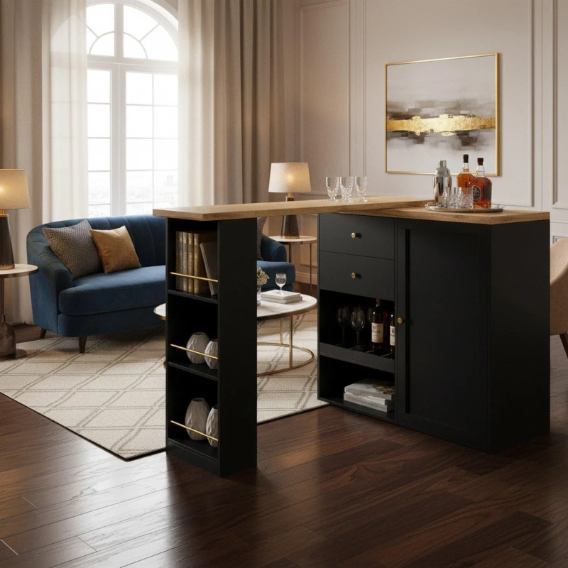 Image of Urban Meuble Black Utility Storage Cabinet with Shelves Black unisex One Size