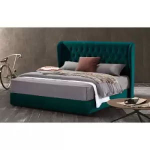 Image of Envisage Trade - Mariappa Upholstered Beds - Plush Velvet, King Size Frame, Green - Green