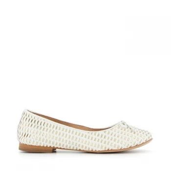 image of Dune White Leather 'Hopes' Ballet Pumps - 3