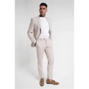 Image of I Saw It First Stone Mens Tailored Slim Suit Trousers - Brown