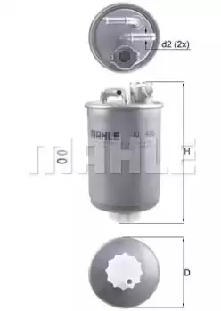 image of Fuel Filter KL476D 79804592 by MAHLE Original