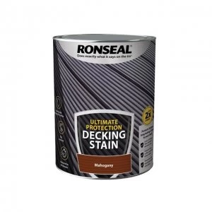 image of Ronseal Ultimate Protection Decking Stain Rich Mahogany 5 litre