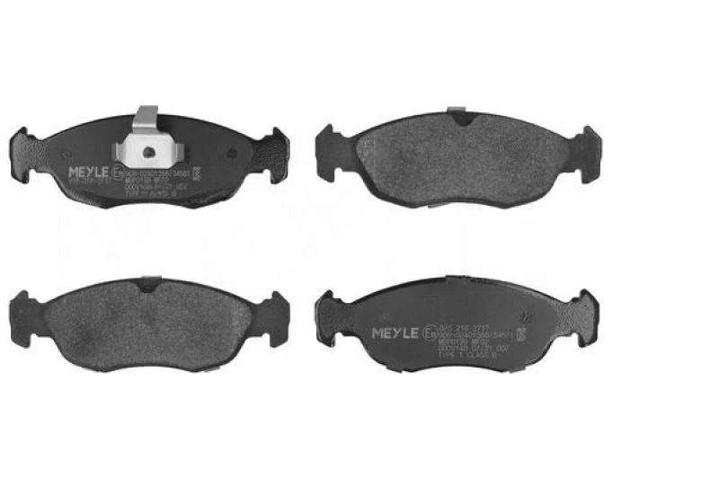 Image of MEYLE 025 218 2717 Brake pad set Front Axle, not prepared for wear warning indicator, Original Quality, with anti-squeak plate Brake Pad Set,disc bra