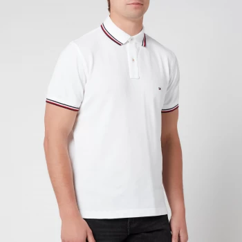 image of Tommy Hilfiger Mens Core Tommy Tipped Polo Shirt - White - M