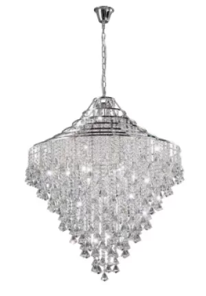 Image of Inina Ceiling Pendant 9 Light Polished Chrome, Crystal