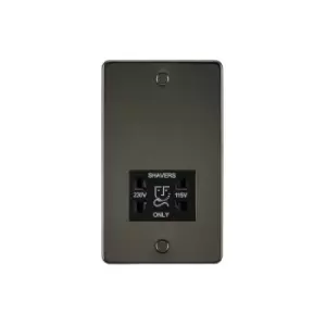 Image of Flat Plate 115/230V dual voltage shaver socket - gunmetal with Black insert - Knightsbridge