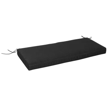 Image of Outsunny Garden Bench Cushion 2 Seater Loveseat Seat Pad for Patio Swing Furniture for Indoor & Outdoor Use, Black