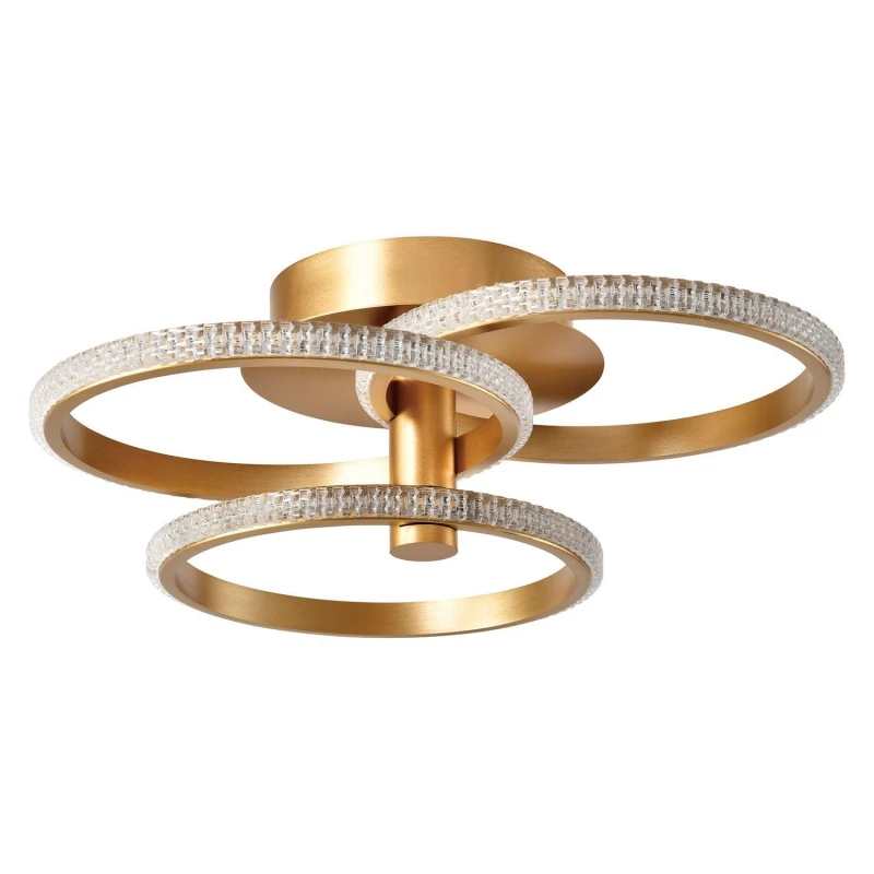 Image of Happy Homewares Modern Designer Brushed Gold LED Ceiling Light with Crystal Effect Acrylic Gold Unisex