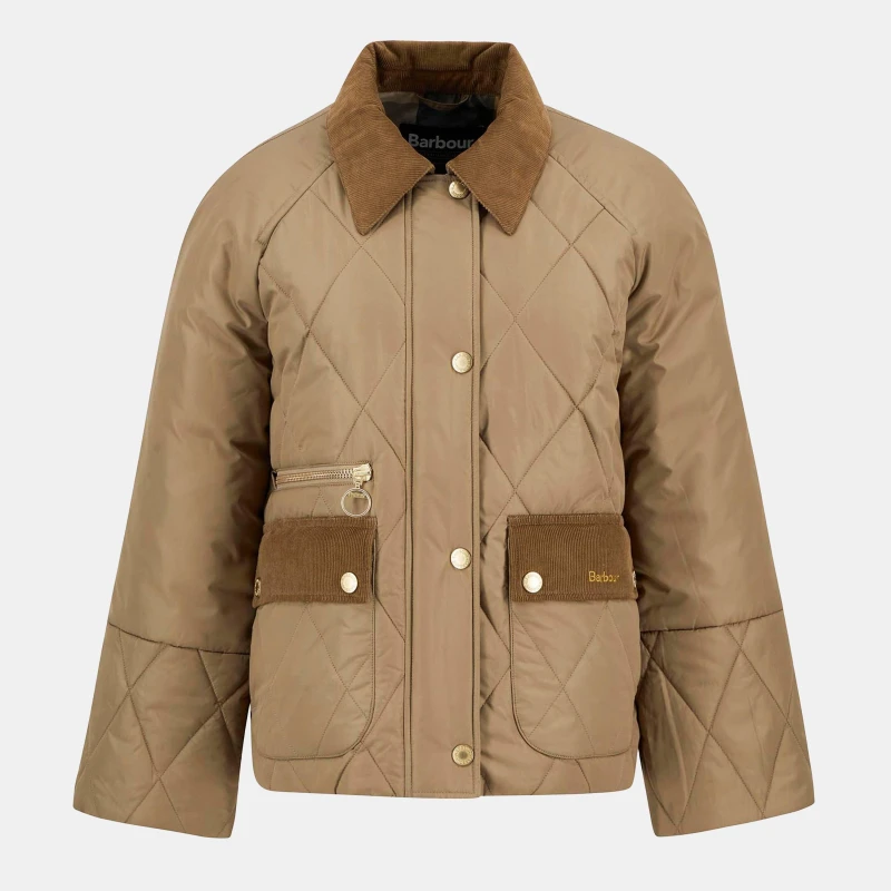 Image of Barbour Womens Martha Long Sleeve Full Zip Quilted Jacket Brown/Tartan female 16 (XL)