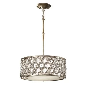 Image of 3 Light Cylindrical Pendant Polished Silver Finish, E27