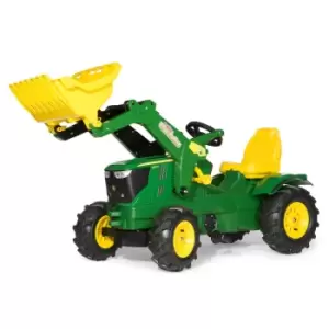 Image of John Deere 6210R Kids Ride On Tractor with Frontloader and Pneumatic Tyres