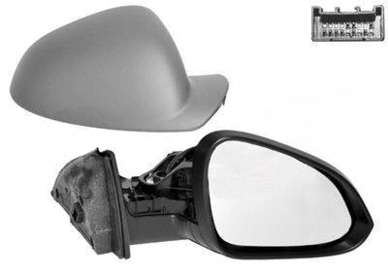 Image of VAN WEZEL 3850818 Wing mirror * HAGUS * Right, Heatable, primed Outside Mirror (50)