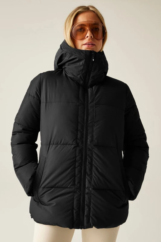 Image of Dare 2b Womens Milieu Waterproof Insulated Padded Jacket in Jet Black Size: 10 Jet Black Female 10