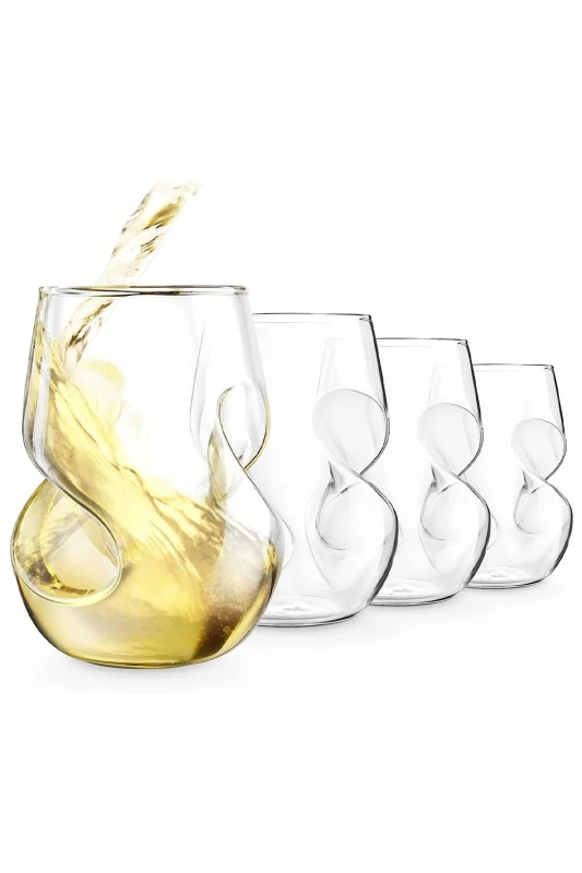 Image of Final Touch Conundrum White Wine Glasses 266ml Set of 4 Clear Clear
