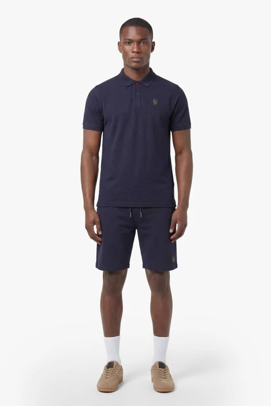 Image of Luke 1977 Mens New Mead Polo & Short Set in Dark Navy Size: 3XL Dark Navy Male 3XL