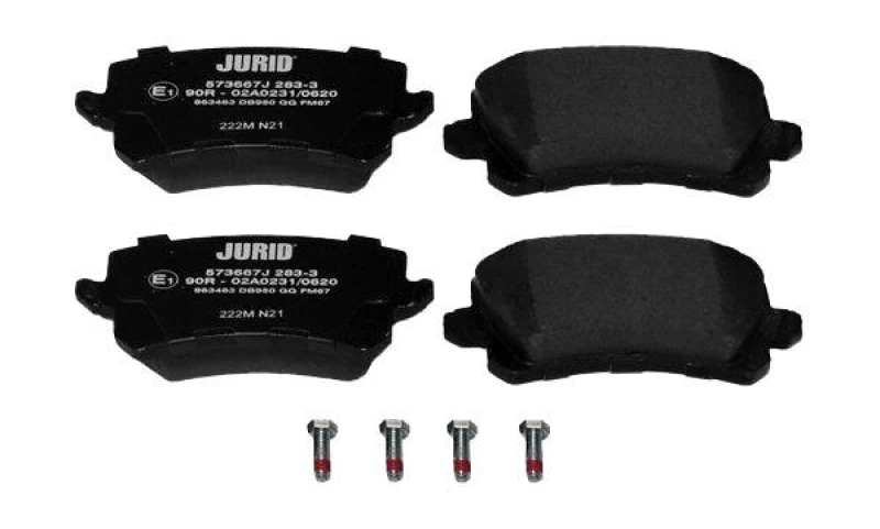 Image of JURID 573667J Brake pad set not prepared for wear warning indicator, without accessories, with brake caliper screws Brake Pad Set,disc brake (402)