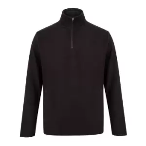 image of Henbury Mens Zip Neck Micro Fleece Top (4XL) (Black)