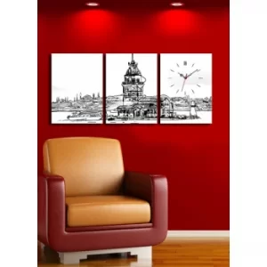 Image of 3P3040CS-50 Multicolor Decorative Canvas Wall Clock (3 Pieces)