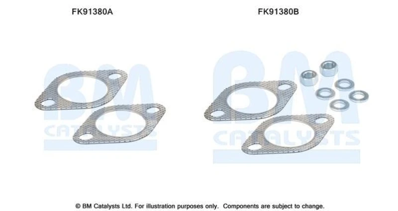 Image of BM CATALYSTS Mounting Kit, catalytic converter BM CATALYSTS FK91380