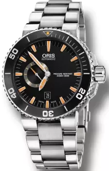 Image of Oris Watch Aquis Date Small Second Black Bracelet