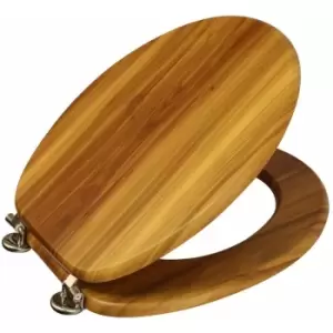 image of Wood Effect 'Oxford' Toilet Seat, Antique Pine - Antquie Pine