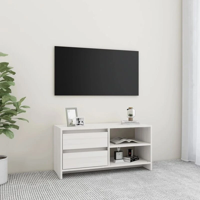 Image of VIDAXL TV Cabinet White 80x31x39cm Solid Pinewood vidaXL 8720286761816