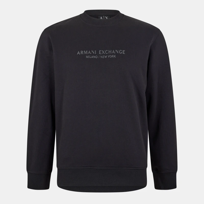 Image of Armani Exchange Mens Crew Sweatshirt Black UC001 male XL
