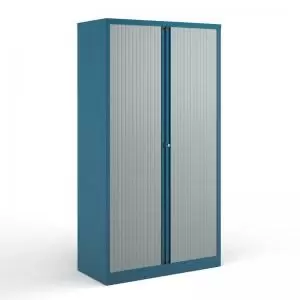 image of Bisley systems storage high tambour cupboard 1970mm high - blue